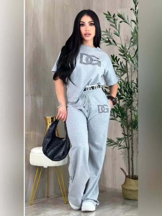 Dolce & Gabbana Pants - Light Gray Women's Track Pants - Casual Joggers with Matching Top size S